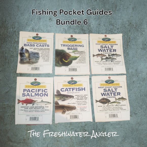 Fishing Laminated Pocket Guides - Set of 6 - Salt Water -West Coast -East Coast - Picture 1 of 13